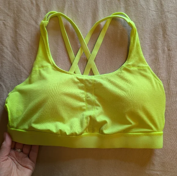 EUC Lululemon Energy Bra *8* Highlight Yellow π - Picture 10 of 11